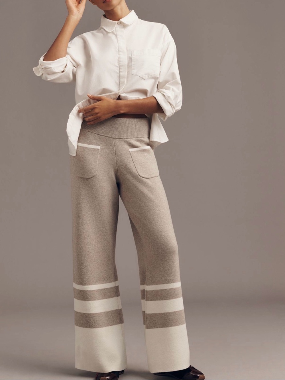 Anthropologie Maeve Full-Length Sweater Flare Pants